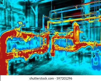 Thermogram imaging of the Engineering System. Colorful