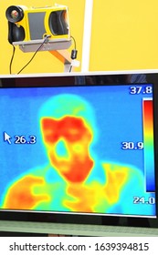 Thermographic Camera Monitoring Pandemic Covid-19 Of Coronavirus Sars-CoV-2