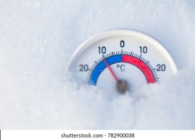 Thermometer Celsius Scale Placed Fresh Snow Stock Photo (Edit Now ...