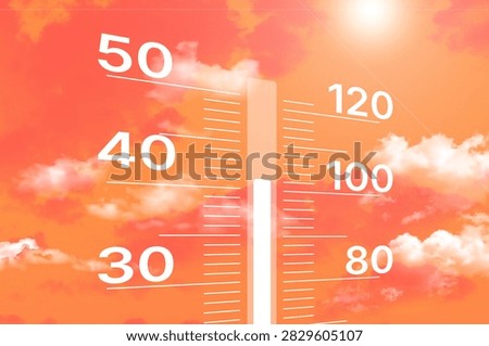Thermometer Displaying High Temperature Under Bright Sunlight, Heat Concept