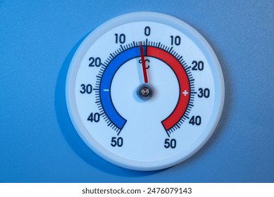 Thermometer just below zero degrees Celsius - Powered by Shutterstock