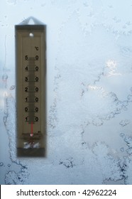 Thermometer on winter window
