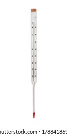 Thermometer with a scale above one hundred degrees celsius isolated on white background