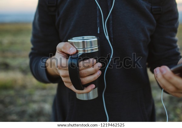 black coffee thermos