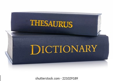 A Thesaurus and Dictionary isolated on a white background. - Shutterstock ID 221029189