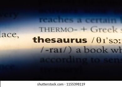 thesaurus word in a dictionary. thesaurus concept. - Shutterstock ID 1155398119