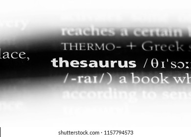 thesaurus word in a dictionary. thesaurus concept. - Shutterstock ID 1157794573