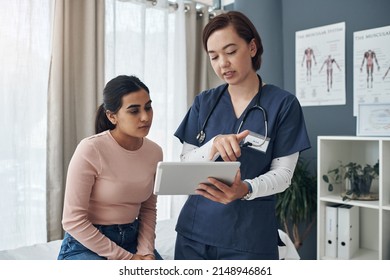 These are all the possible causes. Shot of a young female doctor talking to a patient in an office. - Shutterstock ID 2148946861