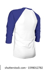 With These Angled Back Three Quarter Sleeves Baseball Tshirt Mock Up In Royal Blue Arms Color You Don’t Have To Wait For Your Brand Artwork To Be Done.