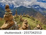 These apachetas, stone cairns built by trekkers, honor the Pachamama (Mother Earth). Each stone represents a moment, a wish, or a blessing left behind on the journey to Choquequirao