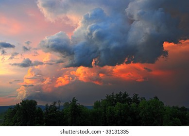These are the last of the clouds from a thunderstorm.  It started to clear as the sun was setting.
