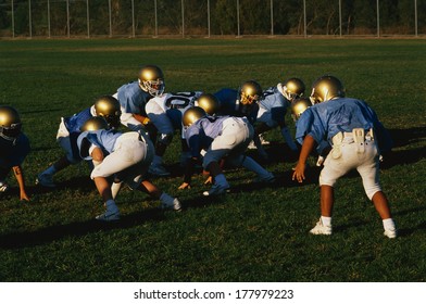 These Are The Players In A Junior League Football Practice In Brentwood, California.