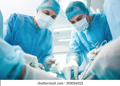 Surgeons Binocular Lenses Operate Patient Lying Stock Photo (Edit Now ...