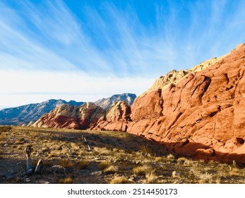 These striking desert rocks in the Red Rock Canyon National Conservation Area just outside Las Vegas, Nevada were captured here on this beautiful summer day. - Powered by Shutterstock