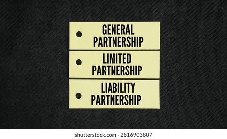 These three structures define how business owners share work and risk are General Partnership, Limited Partnership, Liability Partnership word. 