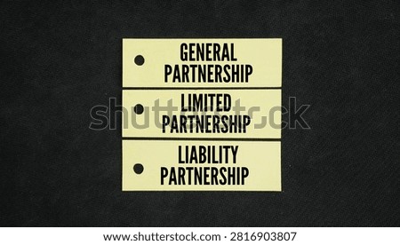 These three structures define how business owners share work and risk are General Partnership, Limited Partnership, Liability Partnership word. 