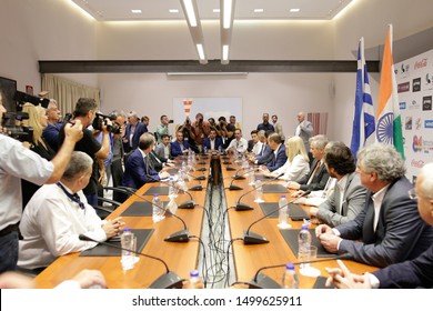 Thessaloniki, Central Macedonia / Greece - September 08.2019:  Fofi Gennimata, KINAL Leader At Her Visit To The  Pavilions Of The 84th TIF.