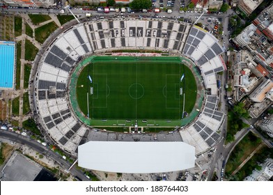 THESSALONIKI, GREECE APRIL 16, 2014 : Aerial View Of The Empty Toumba Stadium Before The Greek Cup Semi Final Match PAOK Vs Olympiacos