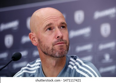 Thessaloniki, Greece - August 5, 2019. Ajax AFC Coach Erik Ten Hag During A Press Conference.