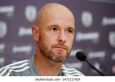 Thessaloniki, Greece - August 5, 2019. Ajax AFC Coach Erik Ten Hag During A Press Conference.