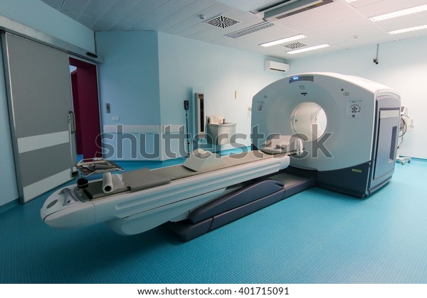 Thessaloniki, Greece - February\
17, 2016: Official opening of the first CT imaging PET-CT scanner\
(PET-SCAN) in northern Greece in the hospital C. Papageorgiou\
