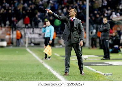 THESSALONIKI, GREECE FEBRUARY 8, 2015 : Manager Vitor Pereira Of Olympiacos On The Touchline During The Greek Superleague Match PAOK Vs Olympiacos