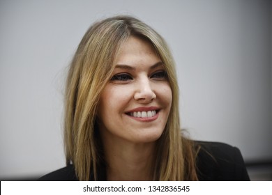 Thessaloniki, Greece - March 18, 2019. Eva Kaili During A Political Event In Thessaloniki. Eva Kaili Is A Member Of The European Parliament, Representing The Panhellenic Socialist Movement (PASOK).