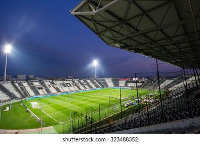 Thessaloniki, Greece- March 3, 2015: Toumba Stadium Home Of The PAOK Thessaloniki, Greece. 