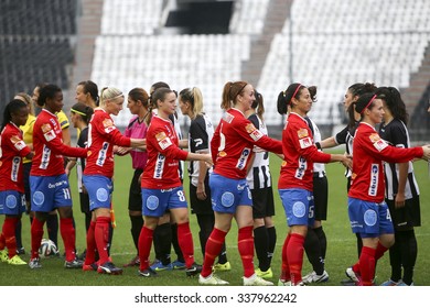 Thessaloniki, Greece, Oct  7, 2015: Players During  The UEFA Womens Champions League Game Between Paok Vs Orebro DFF , Played At Toumba Stadium