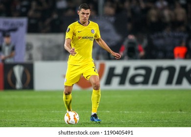 Thessaloniki, Greece - Sept 20, 2018: Player Of Chelsea Andreas Christensen In Action During The UEFA Europa League Between PAOK Vs FC Chelsea Played At Toumba Stadium