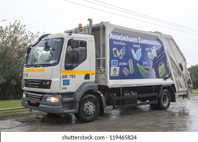 THESSALONIKI,GREECE - NOV,20:Demonstration Of The Use Of The New Second Generation Biofuel, Biodiesel-2g, In A Garbage Truck Of Municipality Thessaloniki On November 20, 2012 In Thessaloniki, Greece.