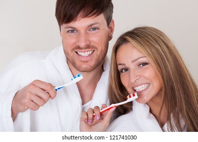 They brushed teeth together before taking shower. - Powered by Shutterstock