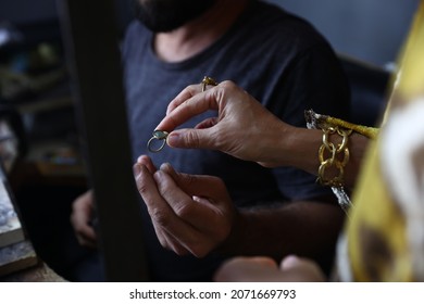 They work in the goldsmith workshop in the Grand Bazaar.