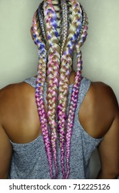 Thick Boxer Braids, Blonde Braided With Pink Kanekalon, Very Bea