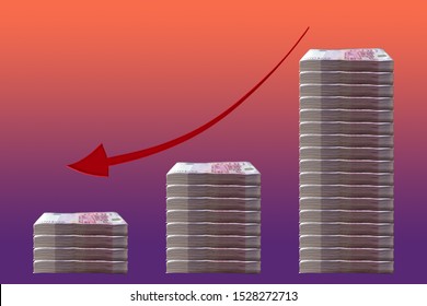 A Thick Bundle Of Euro Banknotes Close-up On A Dark Background, Cash Growth, Financial Concept