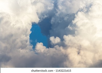 Thick Cloud Cover Dim Blue Sky