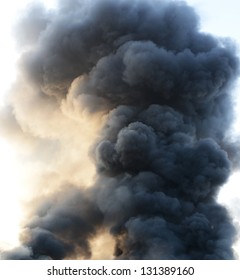 Thick Dark Smoke In A Fire.