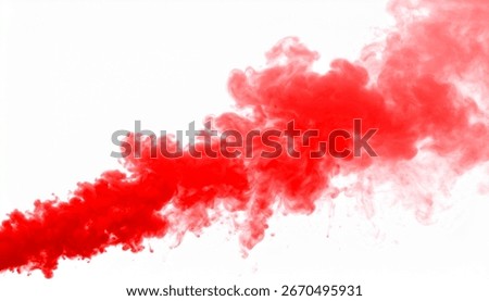 Thick red smoke explosion cloud . isolated on a white background. 