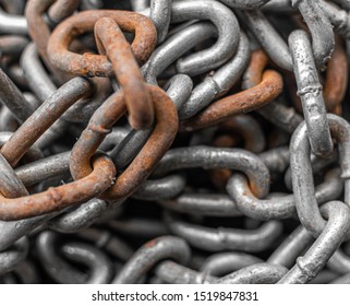 Thick Rusty Metal Old Chains