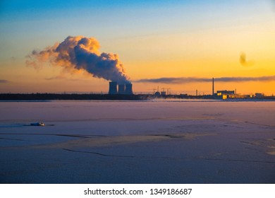 Thick Smoke Belching From Factory Chimneys