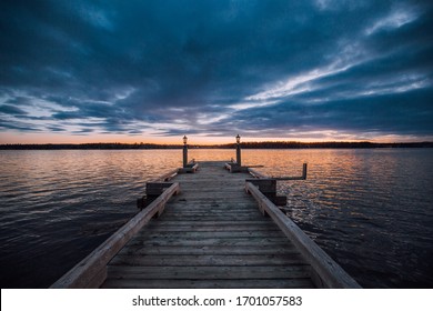 Thie view from the pier on beautiful sunset in the horizon in Nova Scotia Canada - Powered by Shutterstock