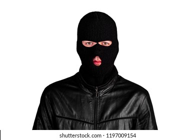 Thief in a mask, isolated on a white background - Powered by Shutterstock