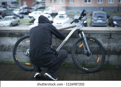 The Thief Steals A Bicycle. Thief