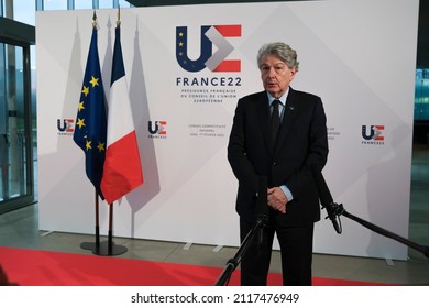 Thierry Breton Gives A Statement At The Start Of Informal Meeting Of EU Ministers For Industry In Lens, France On Feb. 1, 2022.