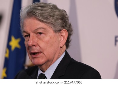 Thierry Breton Gives A Statement At The Start Of Informal Meeting Of EU Ministers For Industry In Lens, France On Feb. 1, 2022.