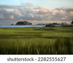 The Thimble Islands as seen from coastal Branford, Connecticut.