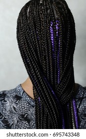 A lot of thin African braids beautifully stylized in a hairstyle