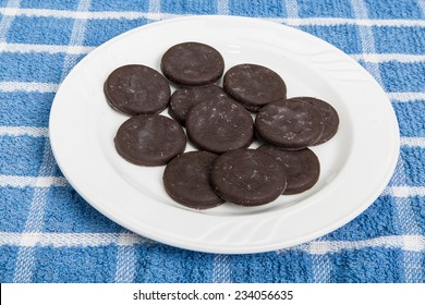 Thin Chocolate Mint Cookies Fresh From The Freezer