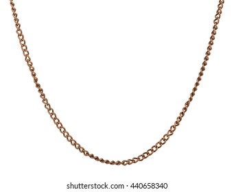 Thin Copper Chain On Isolated White 
