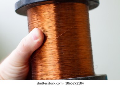 Thin Copper Wire On A Spool.